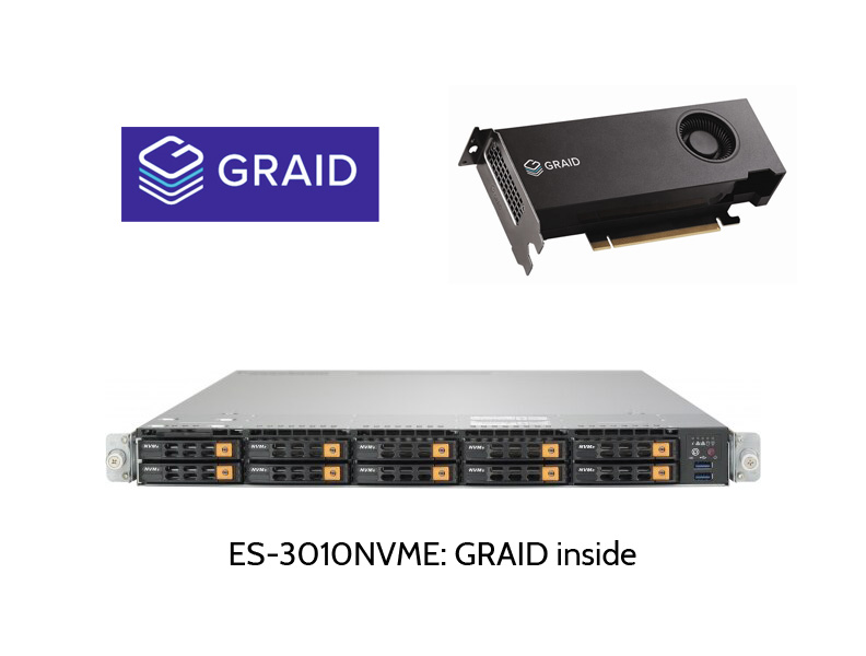 EUROstor ES-3010NVME AllFlash NVMe server with GRAID