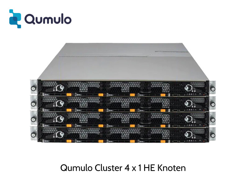 Qumulo Scale-Out cluster with 4 x 1 U server systems