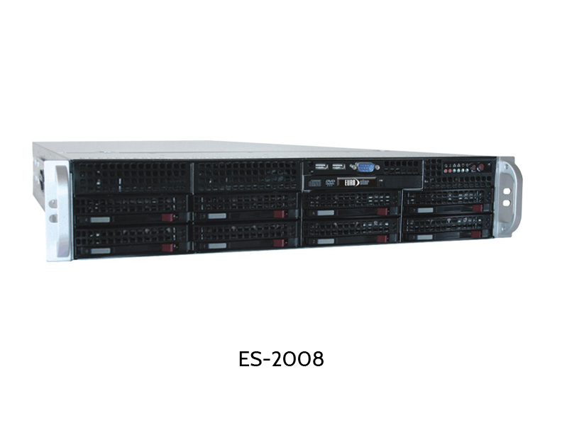 EUROstor WSS Server mit acht Festplatten