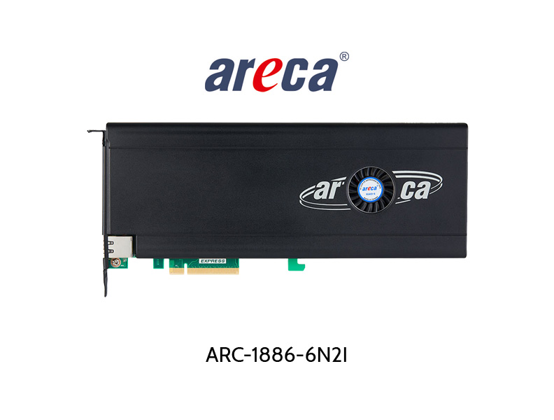 Areca ARC-1886-6N2I PCIe Gen 4.0 M.2 NVMe Hardware RAID Adapter