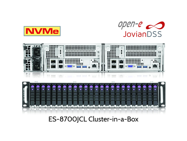 ES-8700 ZFS Cluster-in-a-box, Vorder- und Rückseite